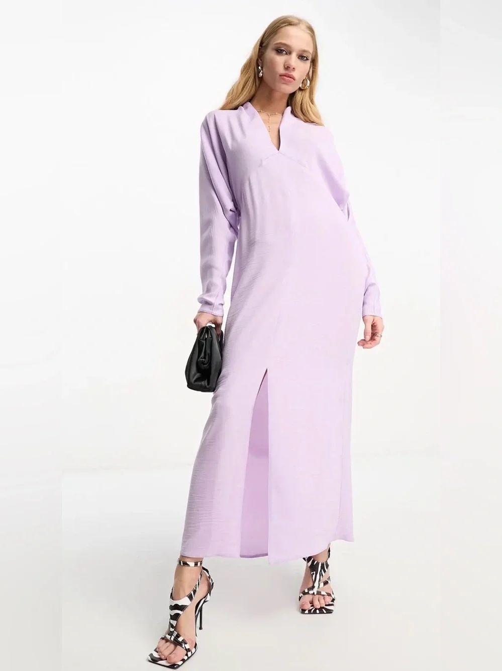 NWT ASOS V-Neck Dolman Sleeve Maxi Dress Lilac